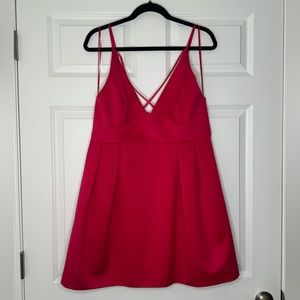 Topshop hot pink a-line strappy mini dress